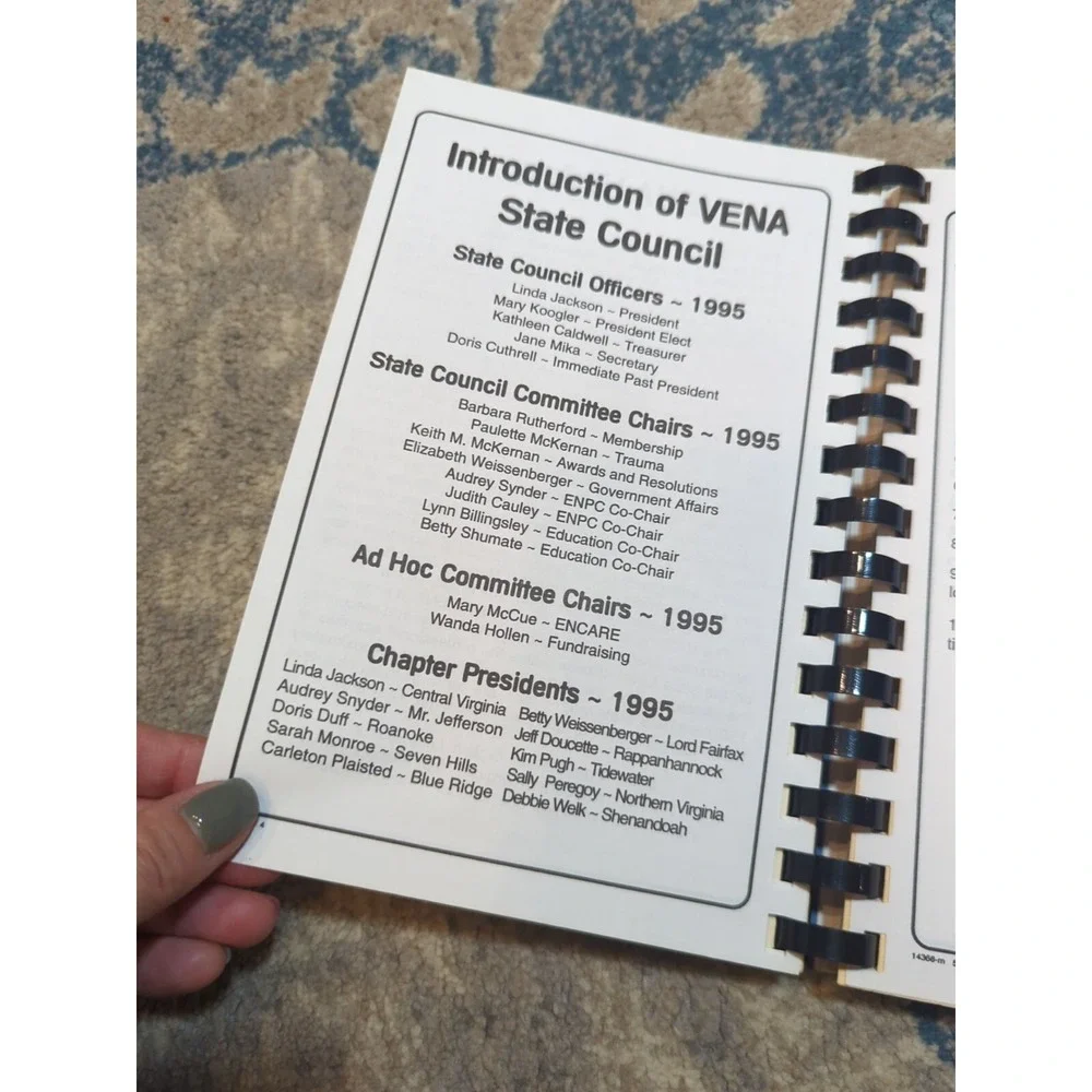 Vtg Cookbook Virginia Emergency Nurses Association‎ Sharing Our Best 1996